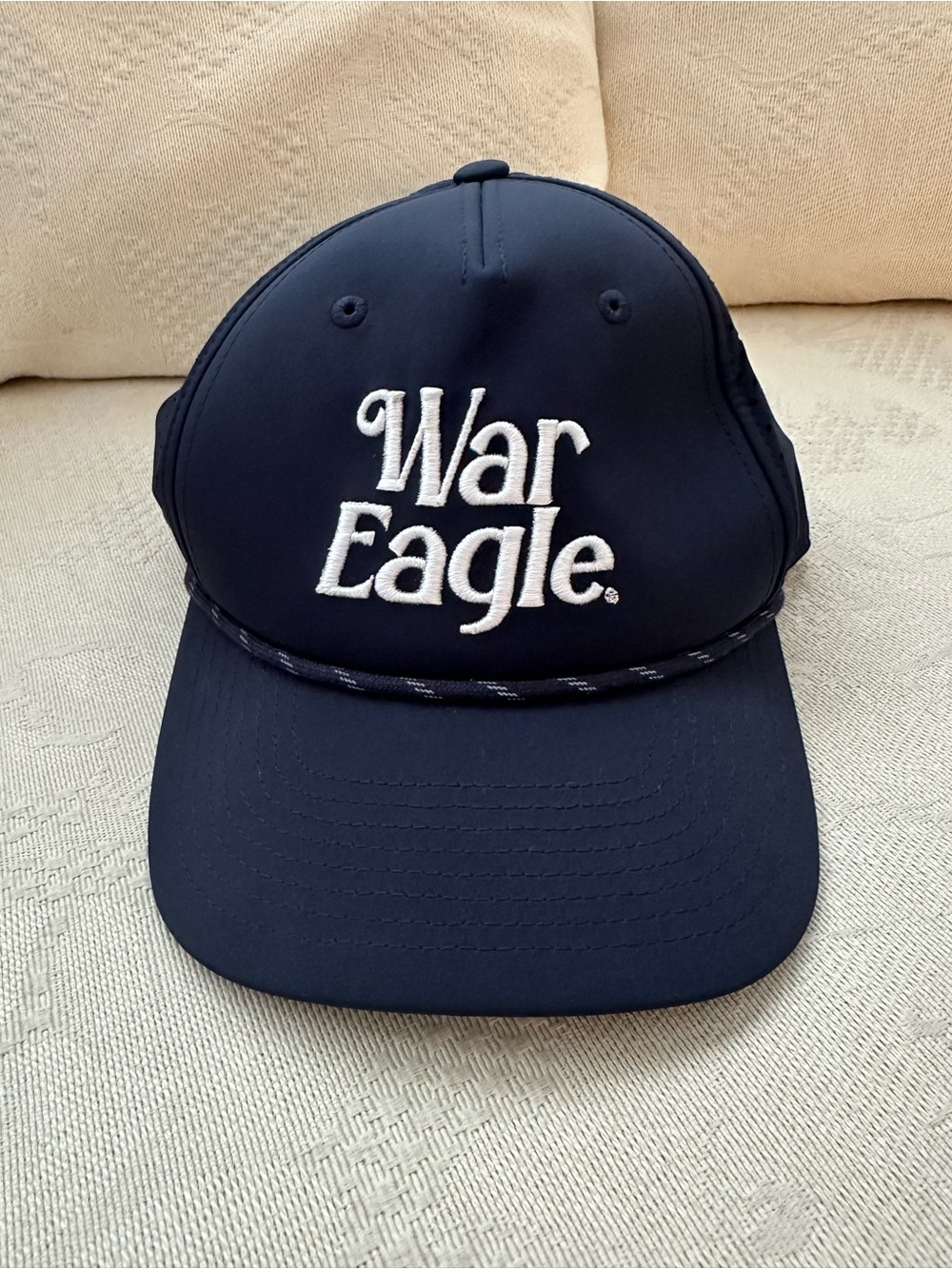 Imperial Brand War Eagle Navy Embroidered Cap with Rope Detail